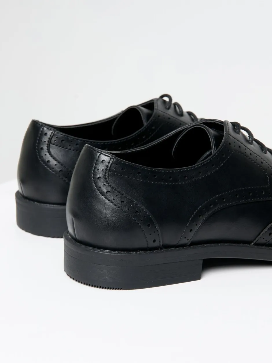 Formele Schoenen|Threadbare - - Imitatieleren brogues Zwart
