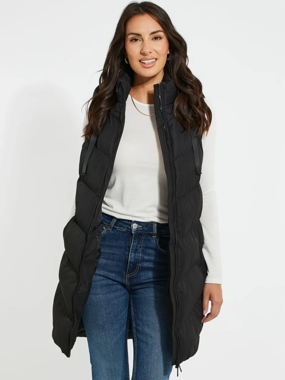 Jassen En Jacks*Threadbare - - Lange bodywarmer Zwart