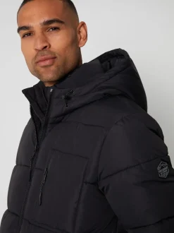 Jassen En Jacks*Threadbare - - Regenbestendig dubbellaags gewatteerd jack Zwart