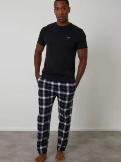 Pyjama's*Threadbare - Check Pyjamas Set Zwart