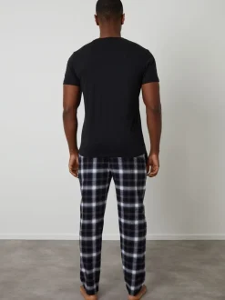 Pyjama's*Threadbare - Check Pyjamas Set Zwart
