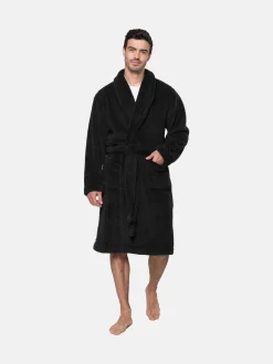 Kamerjassen En Badjassen|Threadbare - Cosy Borg Dressing Gown Zwart