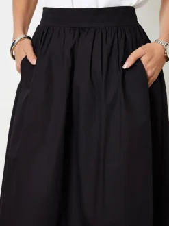 Rokken|Threadbare Zwart - Midi rok met zakken