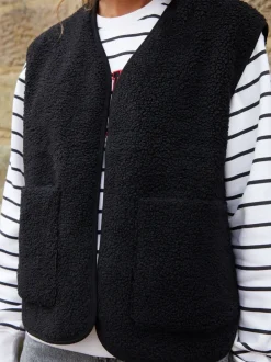 Jassen En Jacks*Threadbare - omkeerbaar gilet met borg Zwart