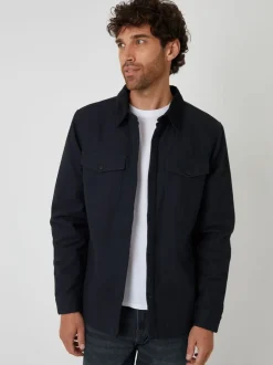 Blazers En Business-Jasjes|Threadbare - shacket gevoerd met borg Zwart