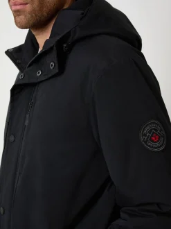 Jassen En Jacks|Threadbare - Showerproof Padded Hooded Coat Zwart