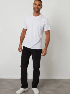 Broeken En Chino's*Threadbare - Straight Leg Stretch Corduroy Trousers Zwart