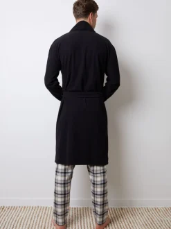 Kamerjassen En Badjassen|Threadbare - Waffle Fleece Dressing Gown Zwart