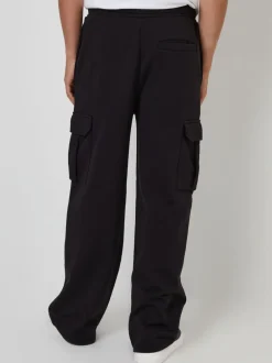 Joggingbroeken|Threadbare - Wide Leg Cargo Joggers Zwart