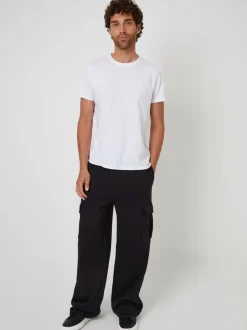 Joggingbroeken|Threadbare - Wide Leg Cargo Joggers Zwart