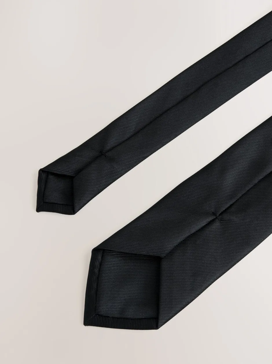 Stropdassen En Pochets*Next - Tie Pocket Square and Brooch Set Zwart