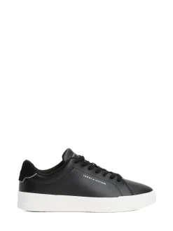 Sneakers|Tommy Hilfiger - Court Essential Leather Trainers Zwart