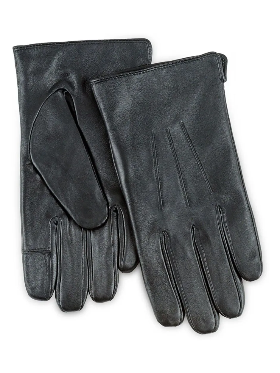 Mutsen, Sjaals En Handschoenen*Totes - Heren 3 Punt Leren Waterafstotende Smartouch Handschoenen Zwart