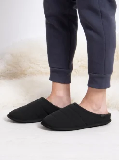 Pantoffels*Totes - Isotoner Sport gewatteerde muiltjes voor heren Zwart