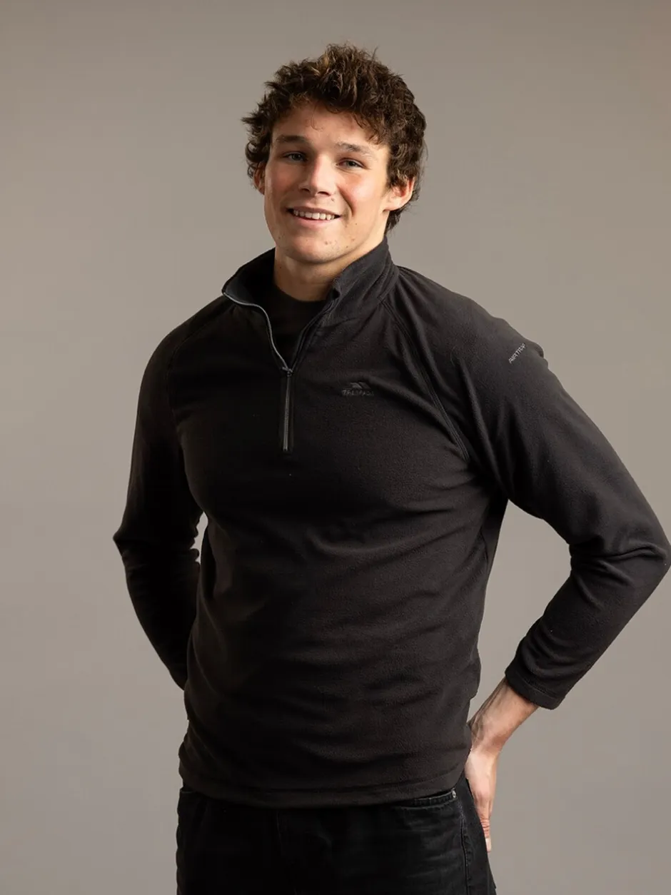 Sportkleding|Sweaters En Hoody´S|Trespass - Blackford microfleece met korte rits Zwart