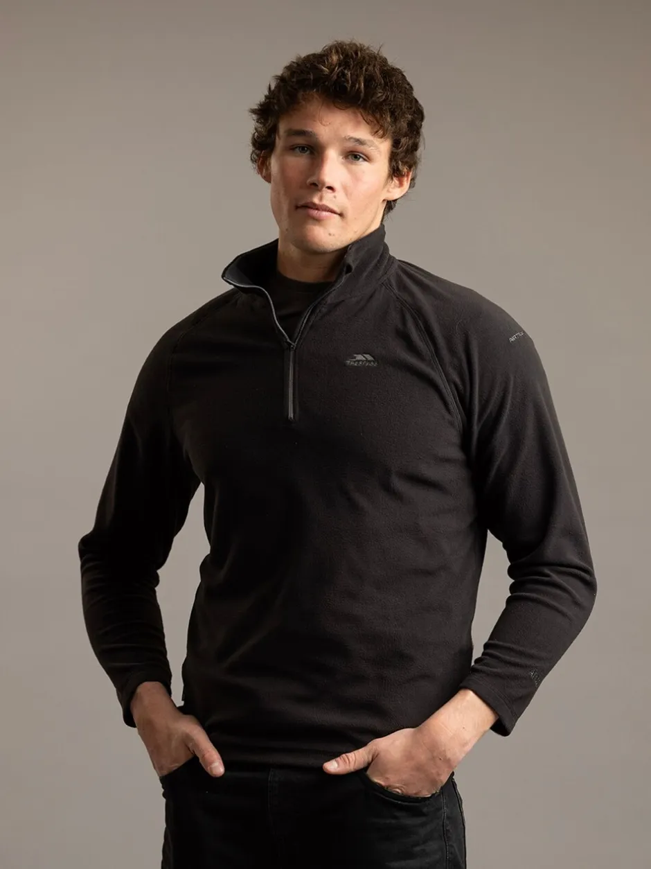 Sportkleding|Sweaters En Hoody´S|Trespass - Blackford microfleece met korte rits Zwart