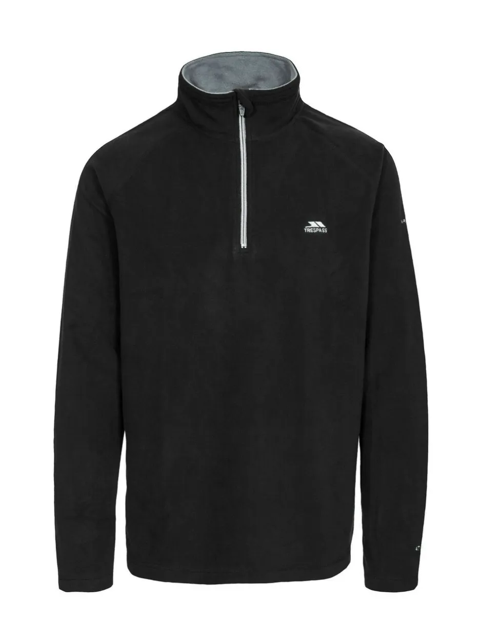 Sportkleding|Sweaters En Hoody´S|Trespass - Blackford microfleece met korte rits Zwart