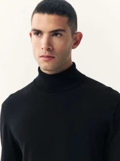 Gebreide Kleding*Next - Trui met col, standaard pasvorm en hoog katoengehalte Zwart