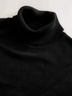 Gebreide Kleding*Next - Trui met col, standaard pasvorm en hoog katoengehalte Zwart