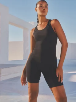 Badkleding|Next - Unitard buikcorrigerend badpak Zwart