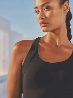 Badkleding|Next - Unitard buikcorrigerend badpak Zwart