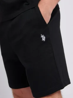 Shorts*U.S. Polo Assn - Mens Double Horsemen Sweat 100% Cotton Shorts Zwart