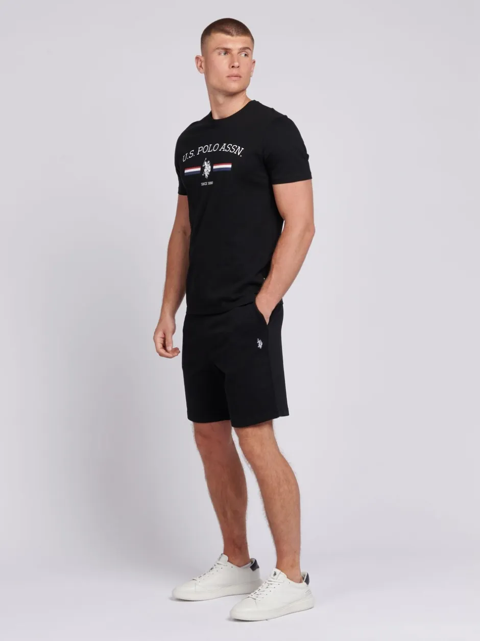 Shorts*U.S. Polo Assn - Mens Double Horsemen Sweat 100% Cotton Shorts Zwart