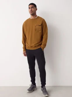 Joggingbroeken*Next - Utility Brushback Heavyweight Cargo Joggers Zwart