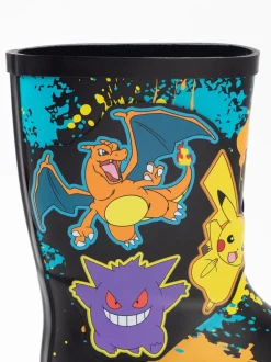 Laarzen|Vanilla Underground - Kids Pokemon Wellies with Handles Zwart
