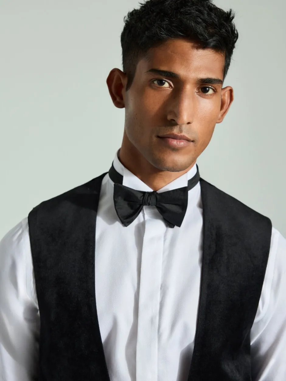Vesten|Next - Velvet Waistcoat Zwart