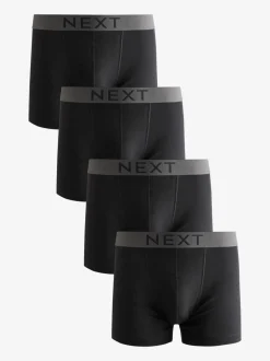 Ondergoed|Ondergoed*Next Zwart - Verpakking van 4 - 100% katoenen boxershorts