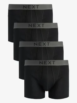Ondergoed|Ondergoed*Next - Verpakking van 4 - A-frontboxershorts van 100% zuiver katoen Zwart