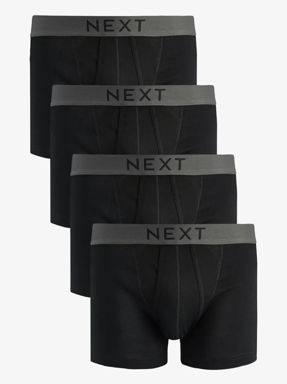 Ondergoed|Ondergoed*Next - Verpakking van 4 - A-frontboxershorts van 100% zuiver katoen Zwart