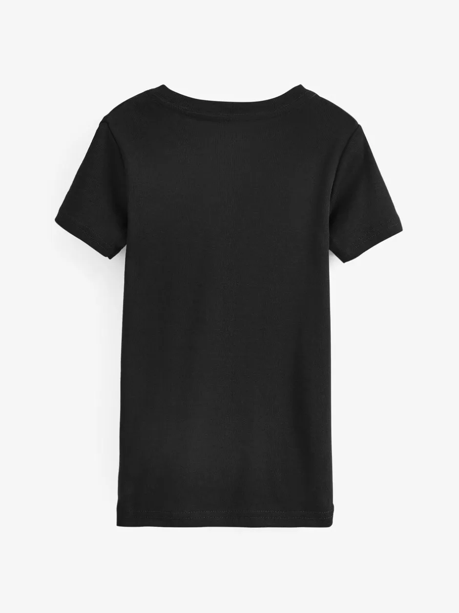 Ondergoed|Rompertjes En Hemdjes|Next - Verpakking van 3 100% katoenen shirts met korte mouwen (1,5-16jr) Zwart