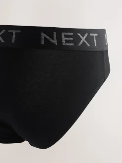 Ondergoed|Ondergoed|Next - Verpakking van 5 - Katoenrijke slips Zwart