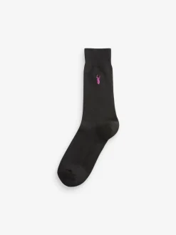 Sokken|Sokken|Next Zwart - Verpakking van 8 - Meerkleurige Stag Lasting Fresh sokken met borduursel