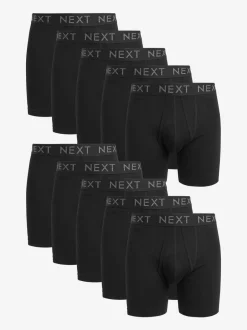 Ondergoed|Ondergoed|Next - Verpakking van 10 - Sportboxershorts met A-voorkant en langere pijpen Zwart