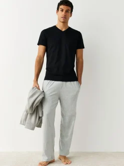 Ondergoed|Ondergoed*Next - Verpakking van 5 slim-fit 100% katoenen T-shirts met V-hals en laagjes Zwart