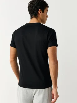 Ondergoed|Ondergoed*Next - Verpakking van 5 slim-fit 100% katoenen T-shirts met V-hals en laagjes Zwart