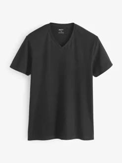 Ondergoed|Ondergoed*Next - Verpakking van 5 slim-fit 100% katoenen T-shirts met V-hals en laagjes Zwart
