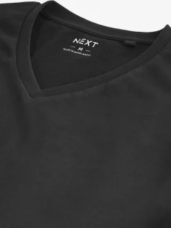 Ondergoed|Ondergoed*Next - Verpakking van 5 slim-fit 100% katoenen T-shirts met V-hals en laagjes Zwart