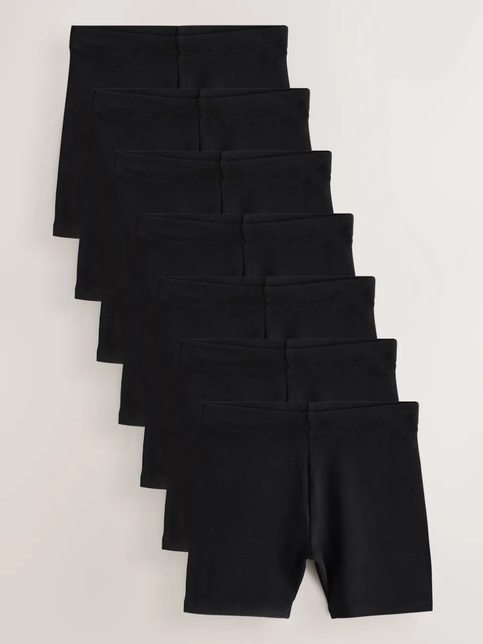 Schoolkleding|Shorts En Rokken*Next Zwart - Verpakking van 7 stretchy fietsshorts met hoog katoengehalte (3-16jr)