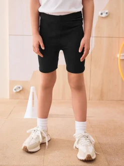 Schoolkleding|Shorts En Rokken|Next - Verpakking van 2 stretchy fietsshorts met hoog katoengehalte (3-16jr) Zwart