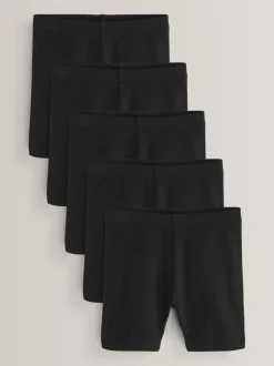 Shorts En Rokken*Next - Verpakking van 5 stretchy fietsshorts met hoog katoengehalte (3-16jr) Zwart