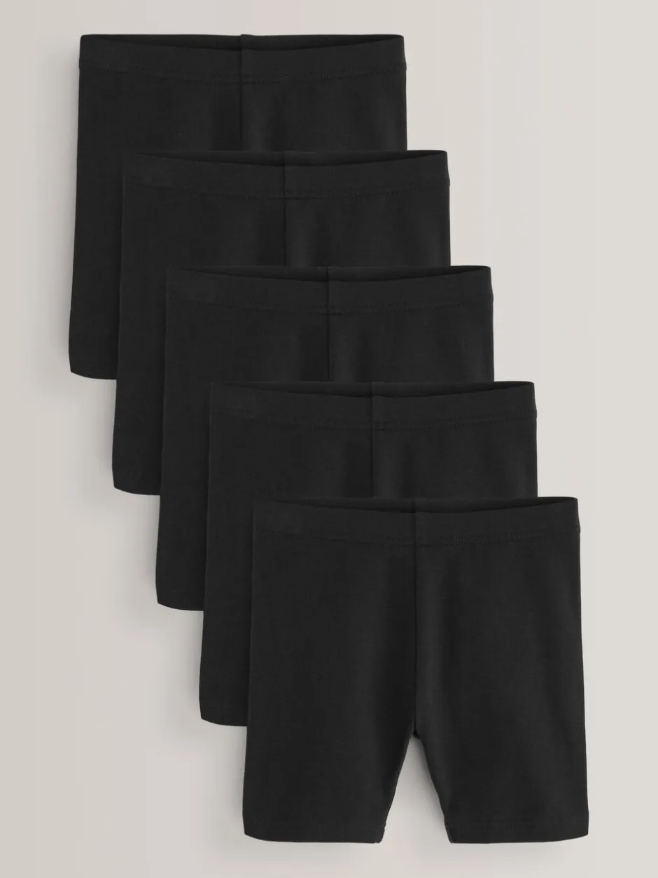 Shorts En Rokken*Next - Verpakking van 5 stretchy fietsshorts met hoog katoengehalte (3-16jr) Zwart