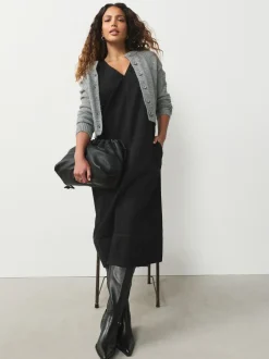 Jurken*Next - V-Neck Sleeveless Maxi Dress Zwart