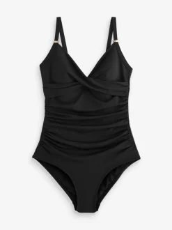 Badkleding|Next - Vormgevend badpak met buikcorrectie Zwart