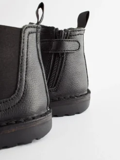 Boots*Next - Warm gevoerde leren Chelsea laarzen Zwart