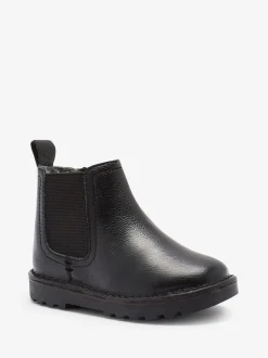 Boots*Next - Warm gevoerde leren Chelsea laarzen Zwart
