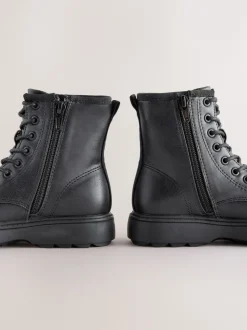 Boots*Next - Warmgevoerde enkellaarzen met veters Zwart
